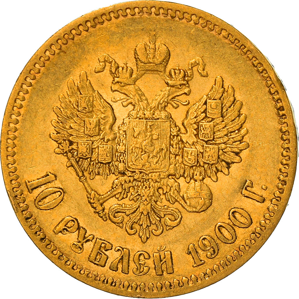 Moneta, Russia, Nicholas II, 10 Roubles, 1900, St. Petersburg, BB, Oro, KM:64