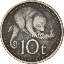 Moneda, Papúa-Nueva Guinea, 10 Toea, 1975, BC+, Cobre - níquel, KM:4