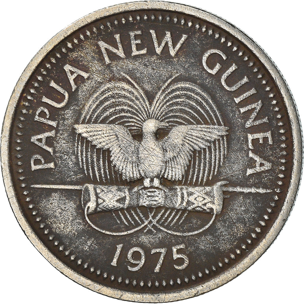 Münze, Papua New Guinea, 10 Toea, 1975, S+, Copper-nickel, KM:4