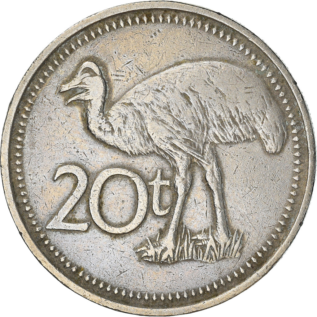 Münze, Papua New Guinea, 20 Toea, 1990, S+, Copper-nickel, KM:5