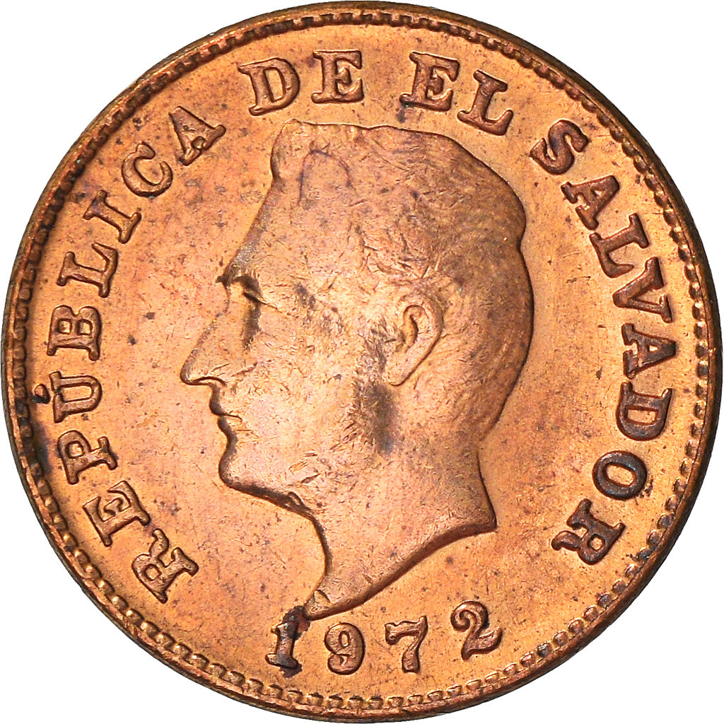 Moneta, El Salvador, Centavo, 1972, BB+, Bronzo, KM:135.1