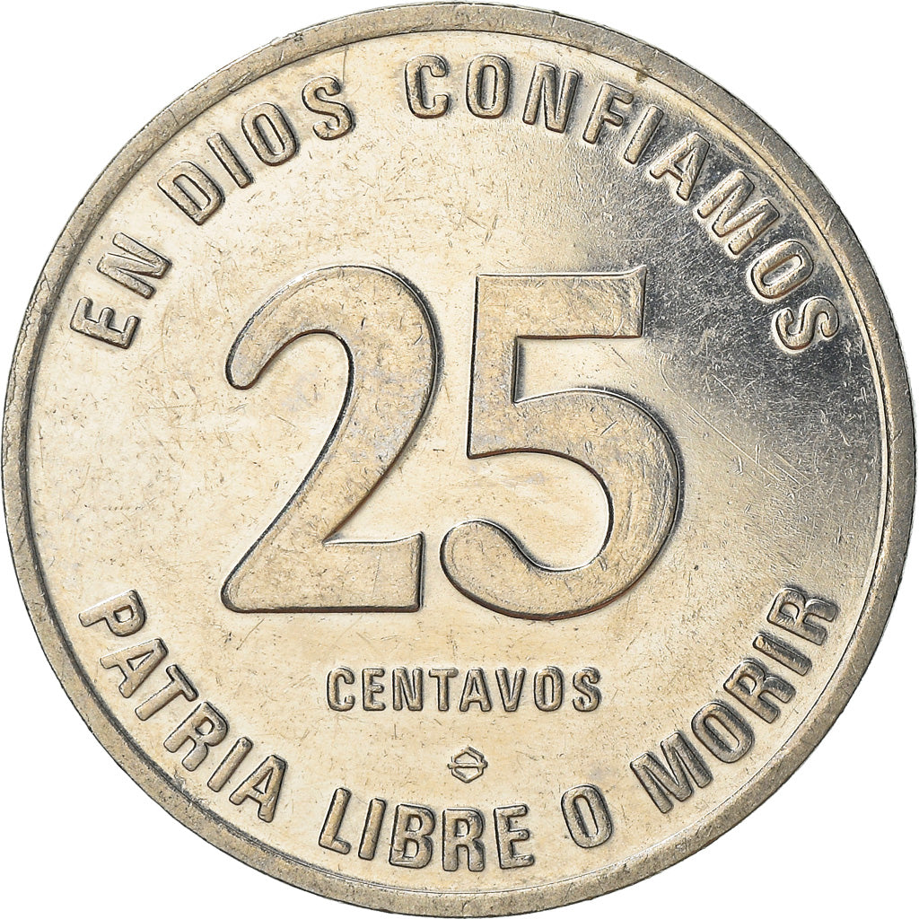 Munten, Nicaragua, 25 Centavos, 1981, Sherritt, ZF+, Nickel Clad Steel, KM:51