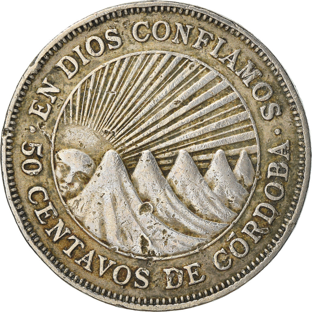Munten, Nicaragua, 50 Centavos, 1950, FR+, Copper-nickel, KM:19.1