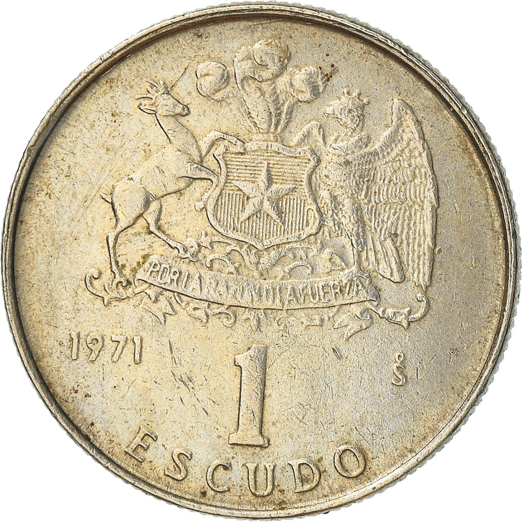 Moneta, Cile, Escudo, 1971, BB+, Rame-nichel, KM:197