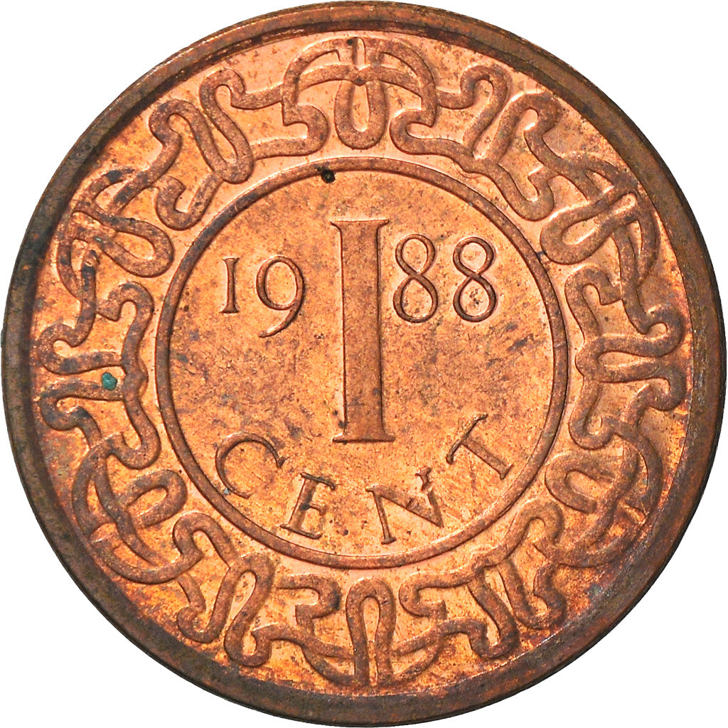 Monnaie, Surinam, Cent, 1988, TTB+, Copper Plated Steel, KM:11b