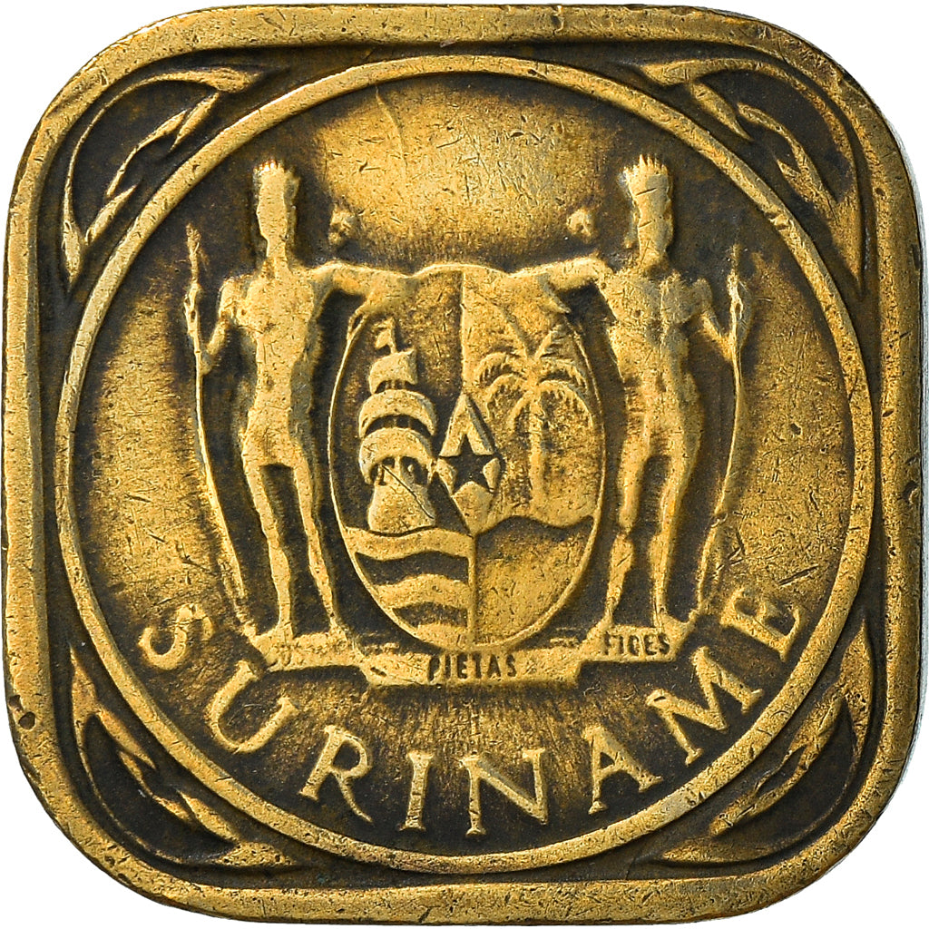 Moneta, Suriname, 5 Cents, 1966, BB, Nichel-ottone, KM:12.1