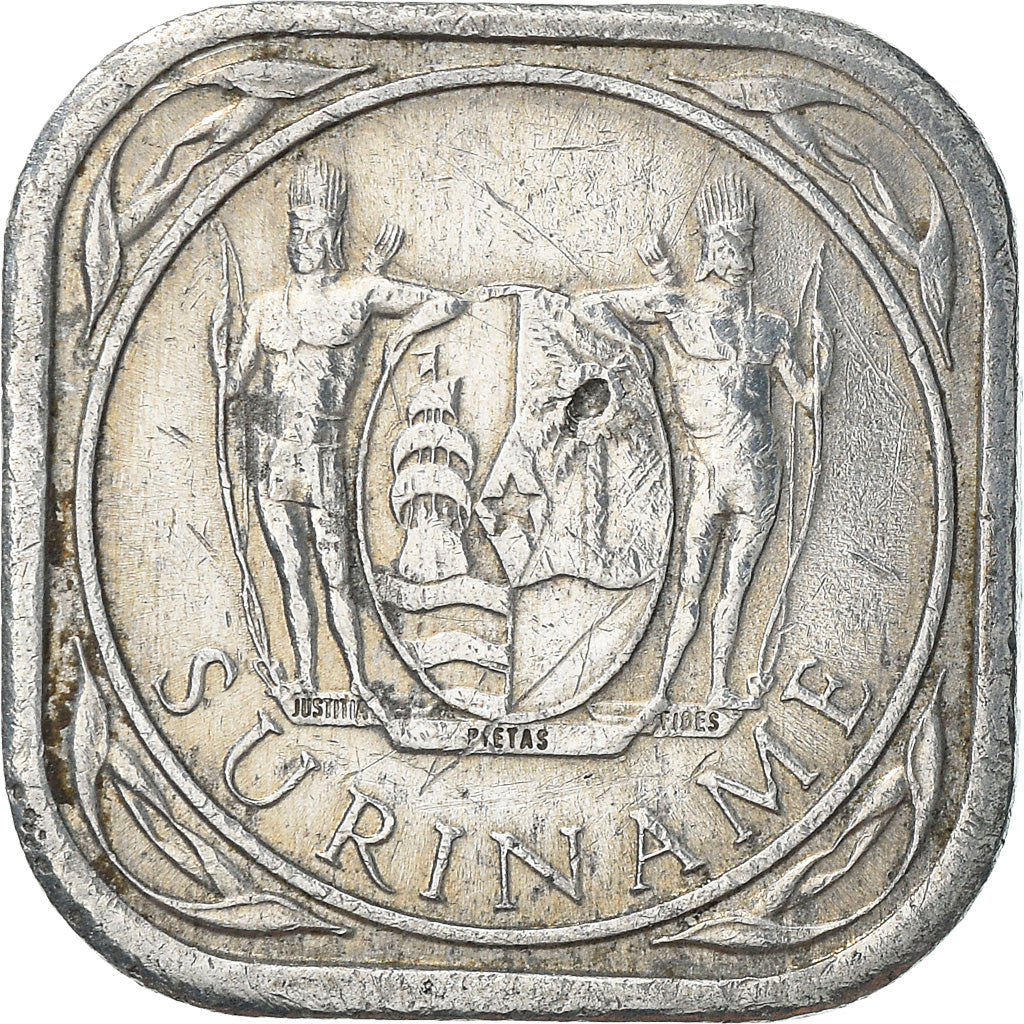 Moneda, Surinam, 5 Cents, 1976, BC+, Aluminio, KM:12.1a