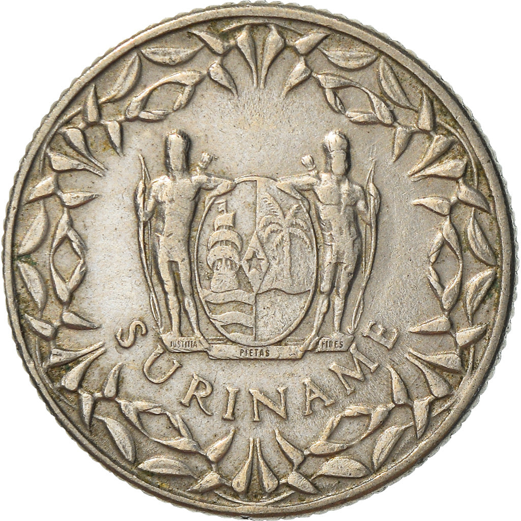 Moneta, Suriname, 25 Cents, 1966, BB+, Rame-nichel, KM:14