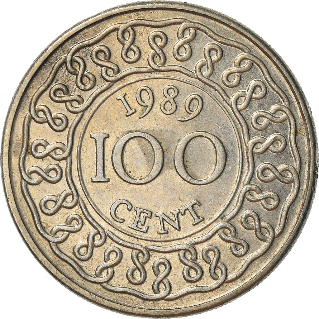 Moneta, Suriname, 100 Cents, 1989, BB, Rame-nichel, KM:23
