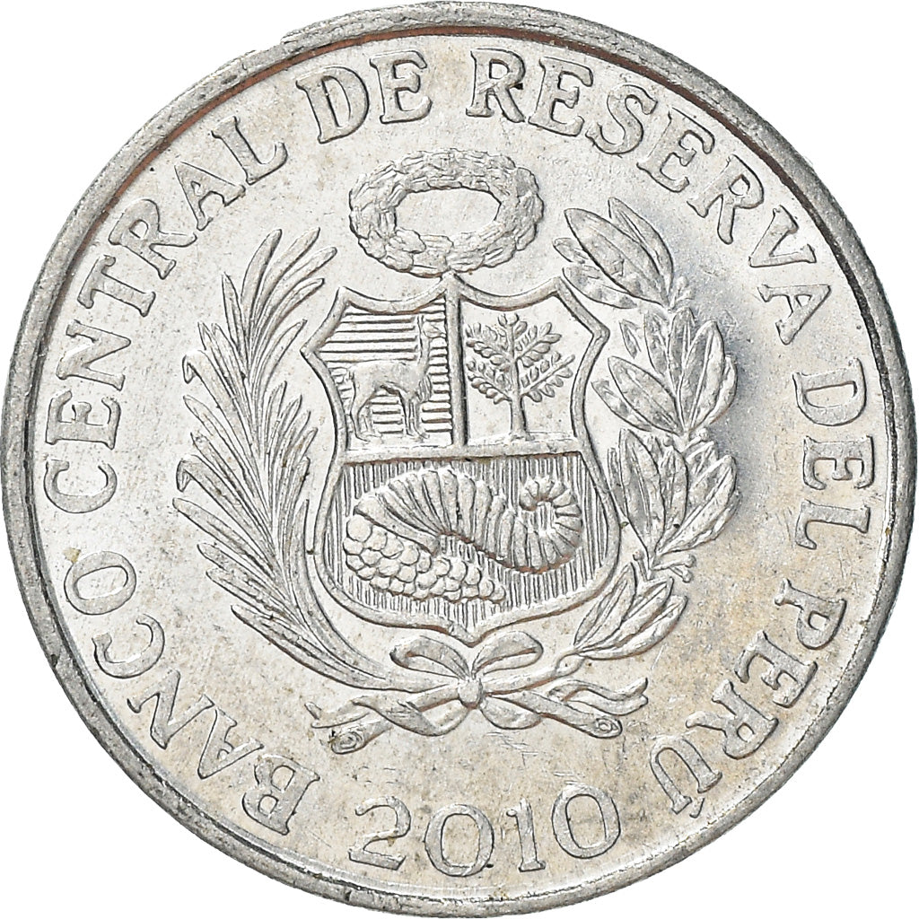 Moeda, Peru, Centimo, 2010, Lima, AU(50-53), Alumínio, KM:303.4a