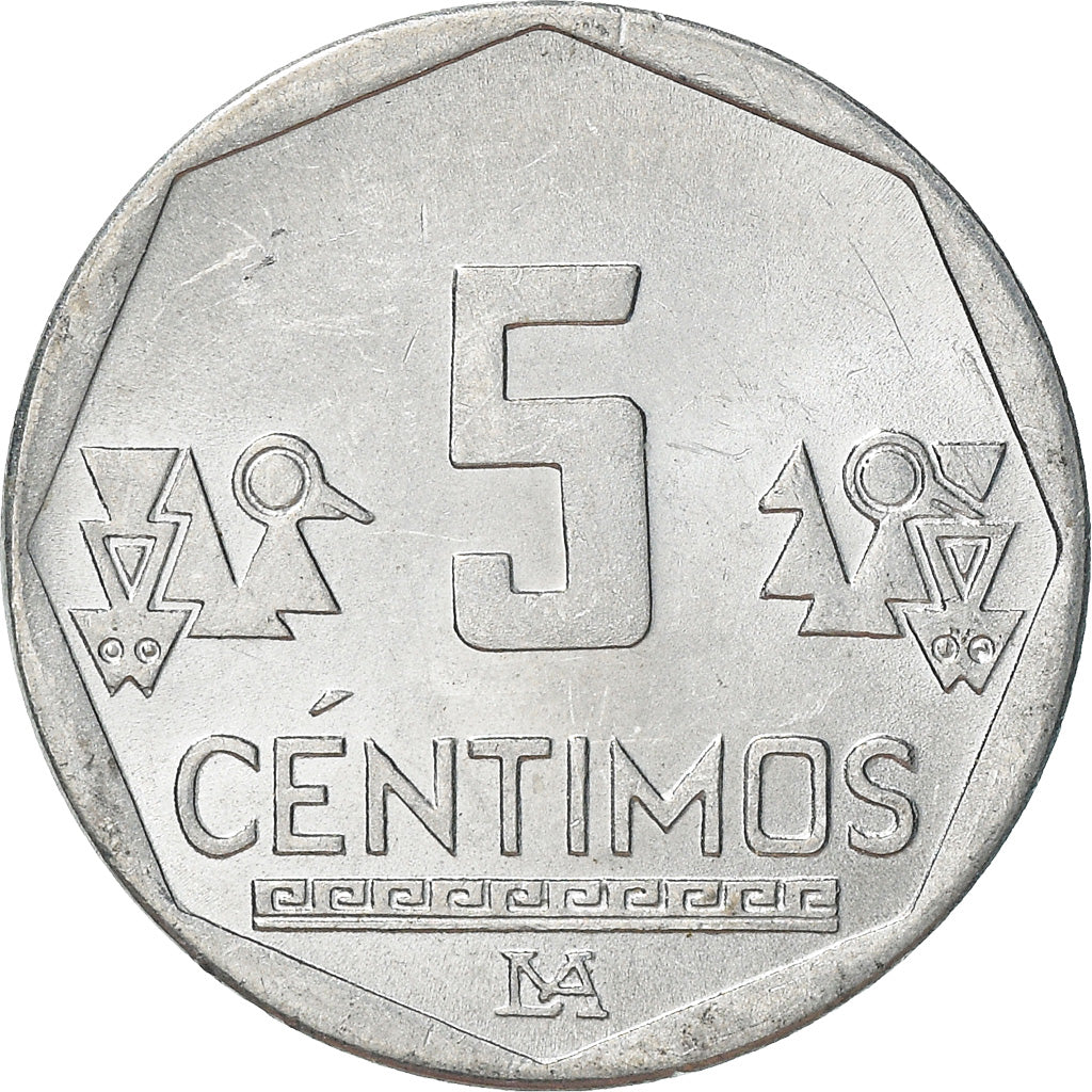 Moneda, Perú, 5 Centimos, 2012, Lima, EBC, Aluminio, KM:304.4a