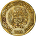 Moneda, Perú, 10 Centimos, 1999, Lima, BC+, Latón, KM:305.3
