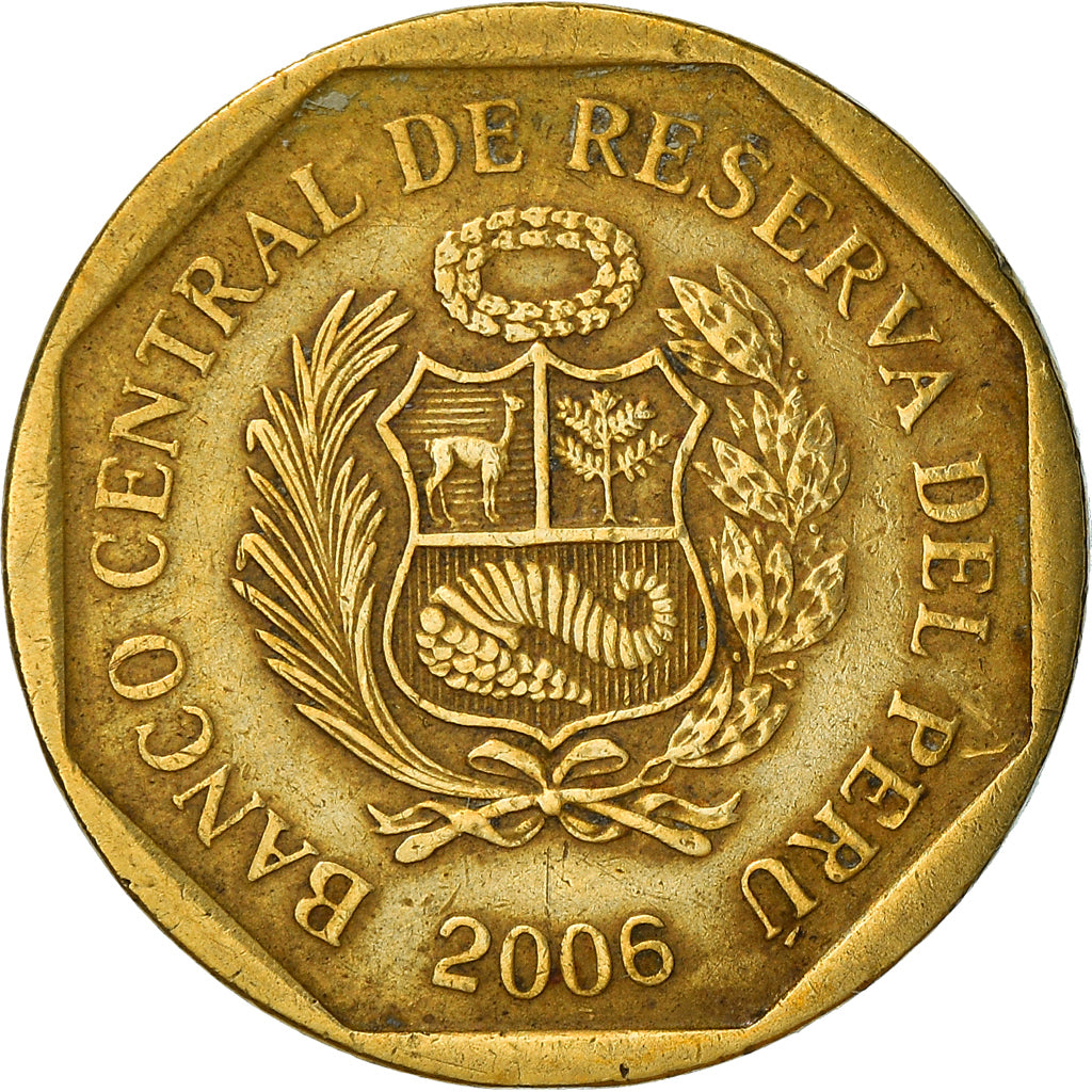 Moneda, Perú, 10 Centimos, 2006, Lima, BC+, Latón, KM:305.4