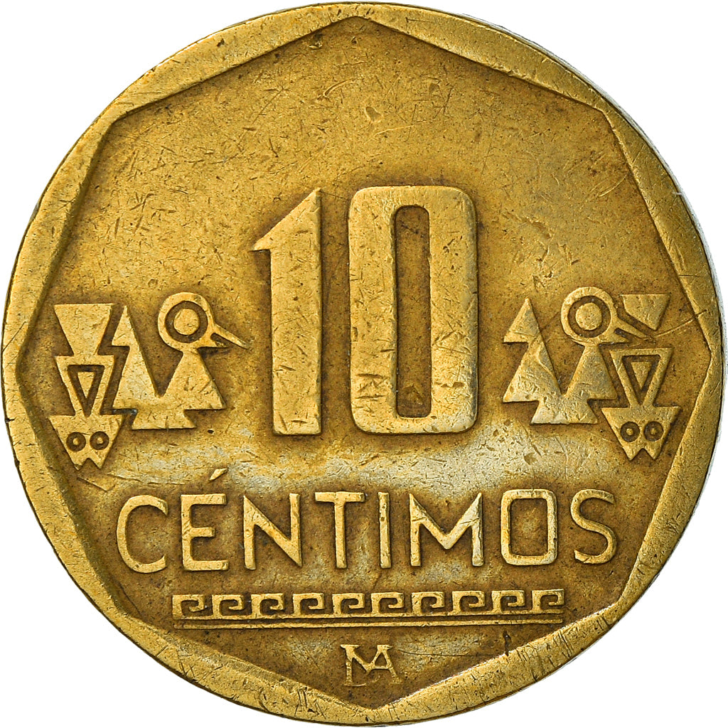 Moneda, Perú, 10 Centimos, 2006, Lima, BC+, Latón, KM:305.4