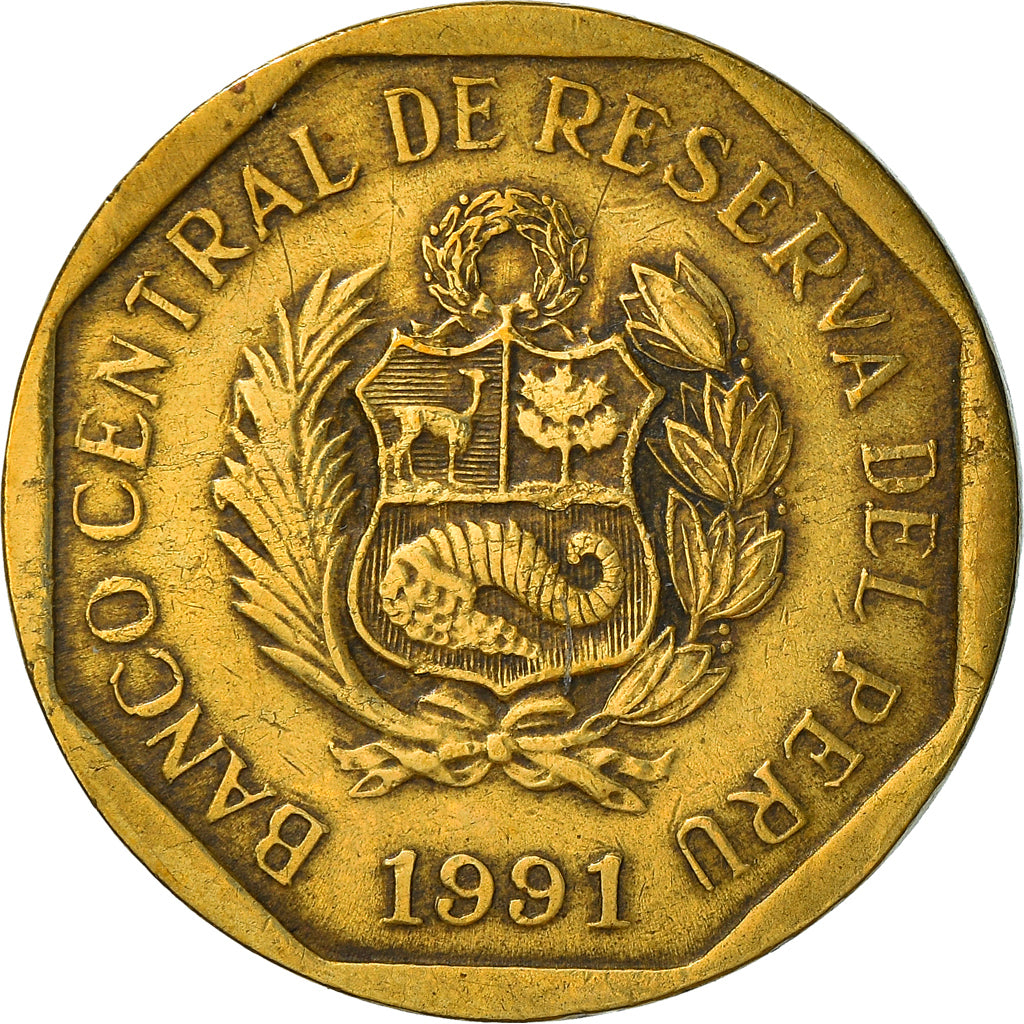 Moneta, Perù, 20 Centimos, 1991, Lima, MB+, Ottone, KM:306.1