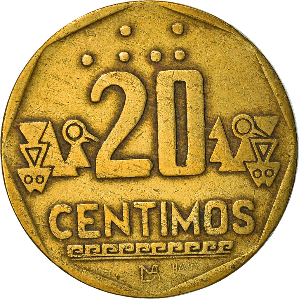 Moneta, Perù, 20 Centimos, 1991, Lima, MB+, Ottone, KM:306.1