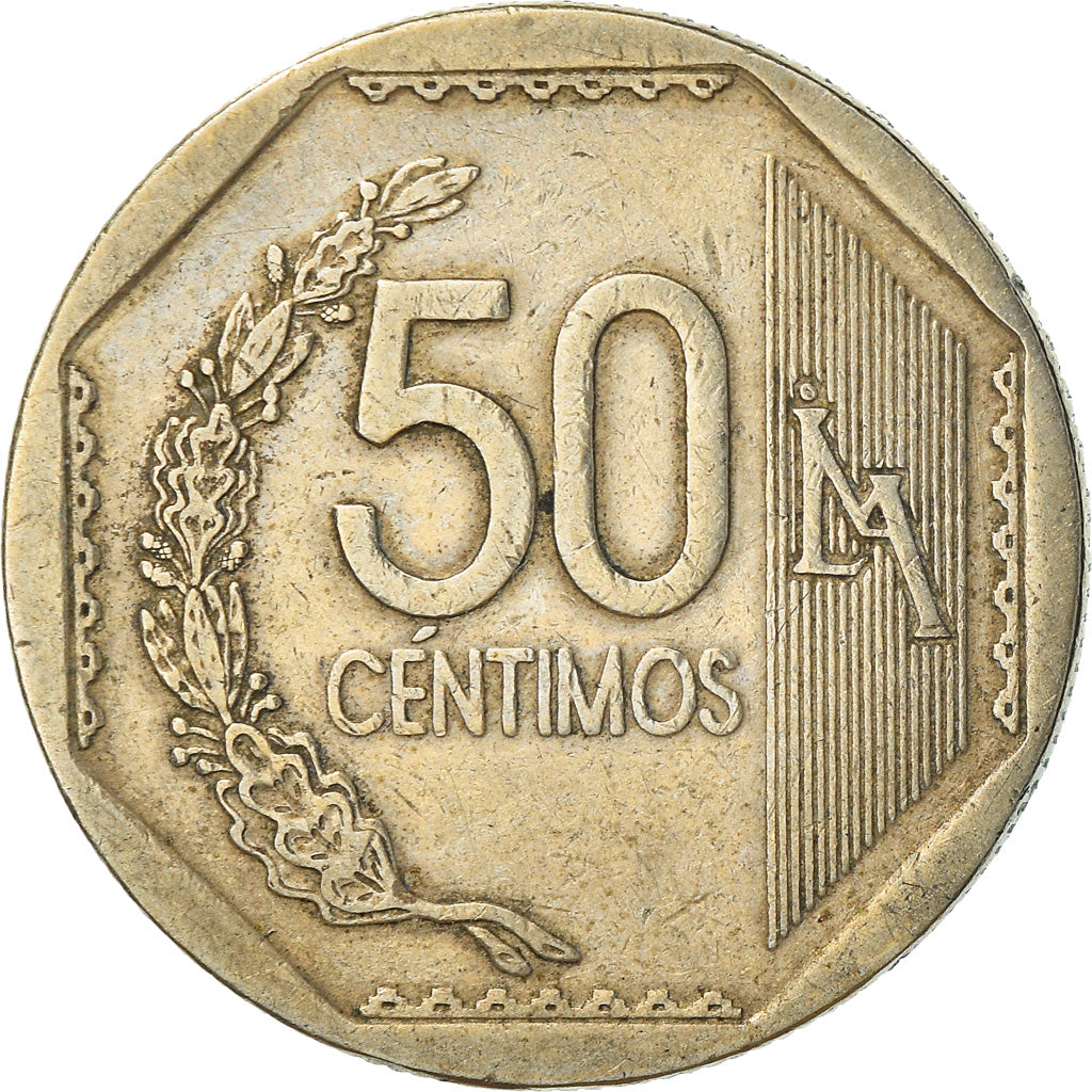 Monnaie, Pérou, 50 Centimos, 2003, Lima, TB+, Copper-Nickel-Zinc, KM:307.4