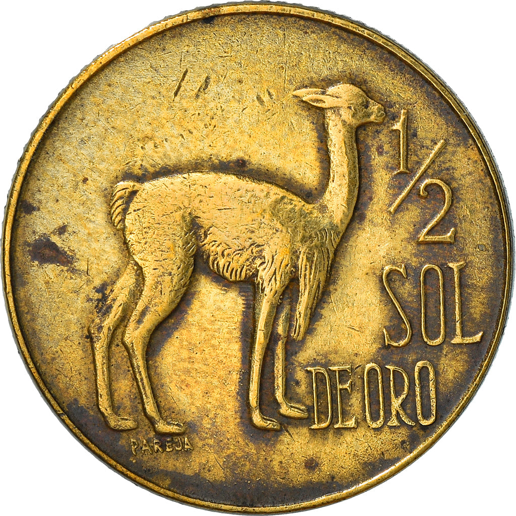 Moeda, Peru, 1/2 Sol, 1972, VF(30-35), Latão, KM:247