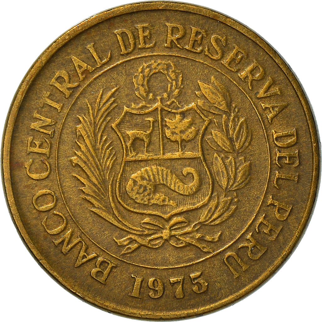 Moneta, Perù, 1/2 Sol, 1975, Lima, BB+, Ottone, KM:260