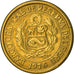 Moneda, Perú, 1/2 Sol, 1976, Lima, BC+, Latón, KM:265