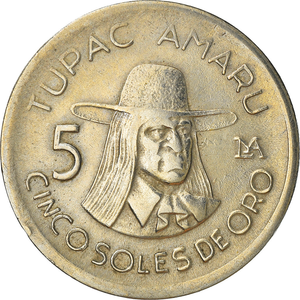 Münze, Peru, 5 Soles, 1976, S+, Copper-nickel, KM:267