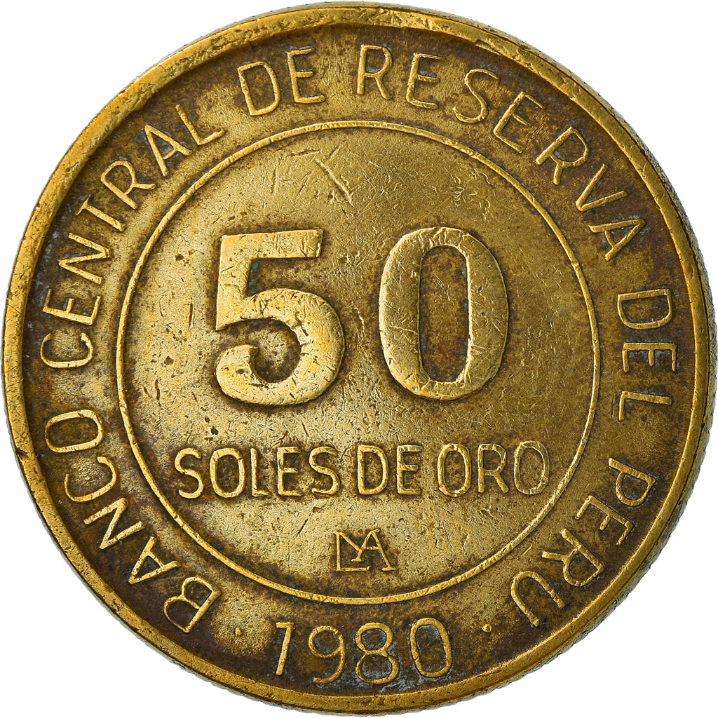 Monnaie, Pérou, 50 Soles, 1980, Lima, TB, Aluminum-Bronze, KM:273