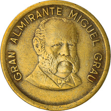 Moneda, Perú, 500 Soles, 1985, Lima, MBC, Latón, KM:310