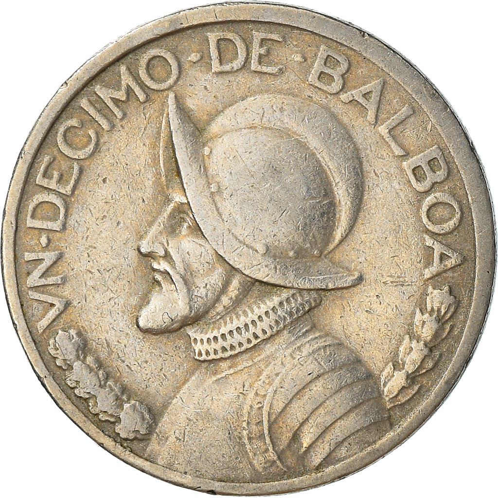 Moneta, Panama, 1/10 Balboa, 1983, BB, Rame ricoperto in rame-nichel, KM:10