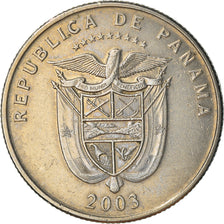 Moneda, Panamá, 25 Centesimos, 2003, Royal Canadian Mint, MBC, Cobre - níquel