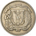 Moneda, República Dominicana, 10 Centavos, 1975, MBC, Cobre - níquel, KM:19a