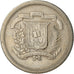 Moneda, República Dominicana, 25 Centavos, 1979, MBC, Cobre - níquel, KM:51