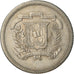 Moneta, Republika Dominikany, 25 Centavos, 1980, EF(40-45), Miedź-Nikiel, KM:51