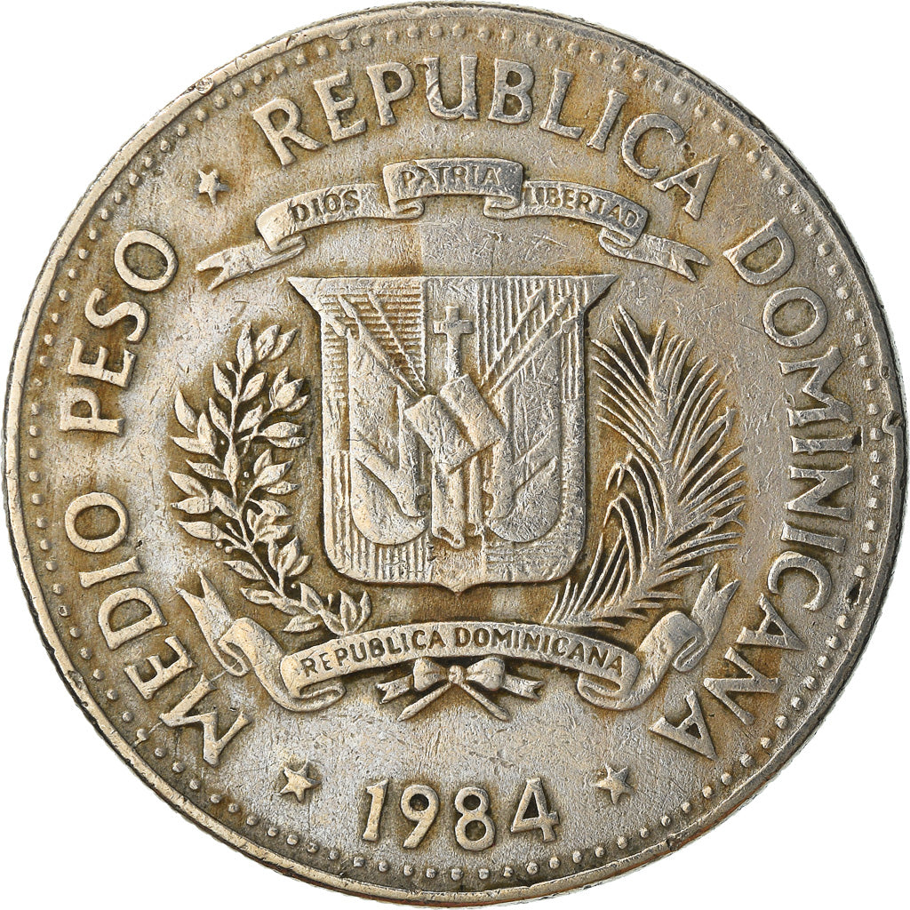 Monnaie, Dominican Republic, 25 Centavos, 1984, TB+, Nickel Clad Steel, KM:71.1
