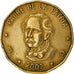 Münze, Dominican Republic, Peso, 2002, S+, Messing, KM:80.2