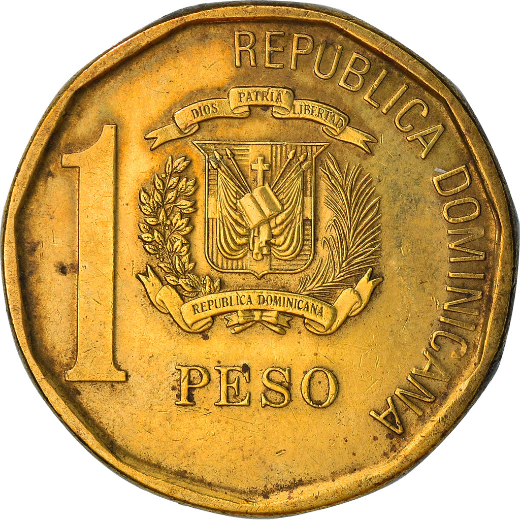 Coin, Dominican Republic, Peso, 2008, VF(30-35), Brass, KM:80.2