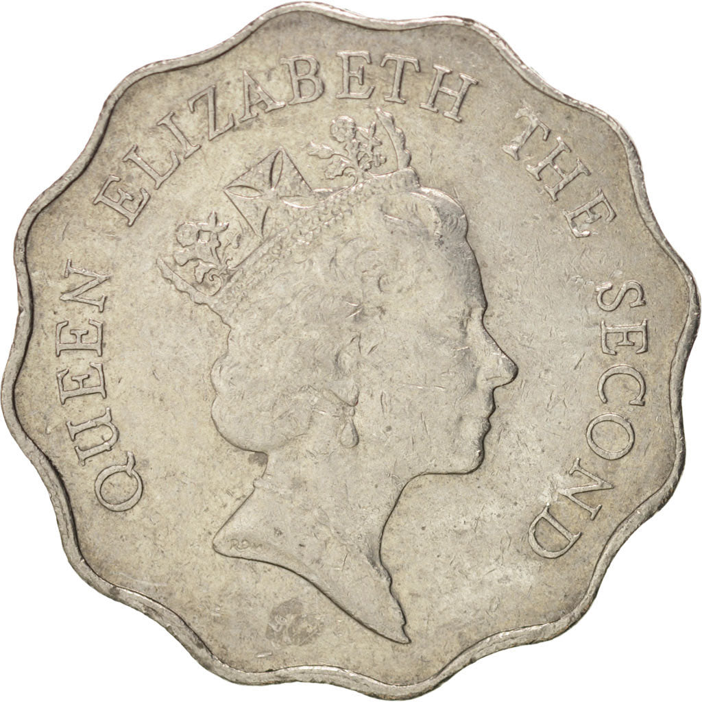 HONG KONG, 2 Dollars, 1985, KM #60, AU(50-53), Copper-Nickel, 28, 8.39