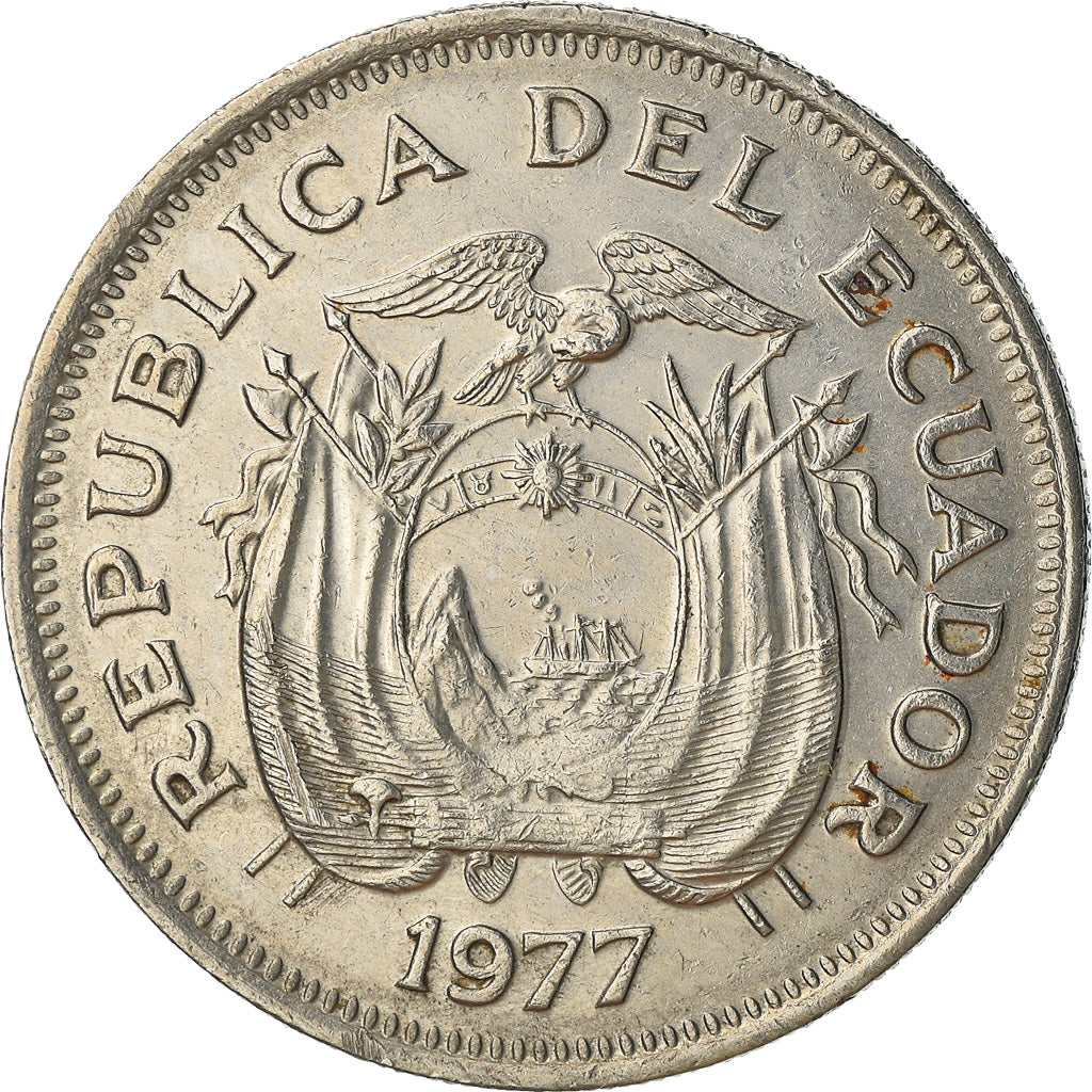 Monnaie, Équateur, Sucre, Un, 1977, TTB+, Nickel Clad Steel, KM:83