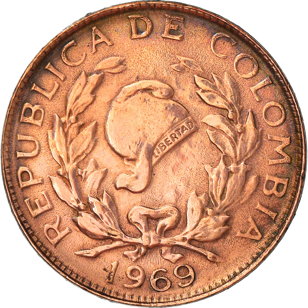 Monnaie, Colombie, Centavo, 1969, TTB, Copper Clad Steel, KM:205a