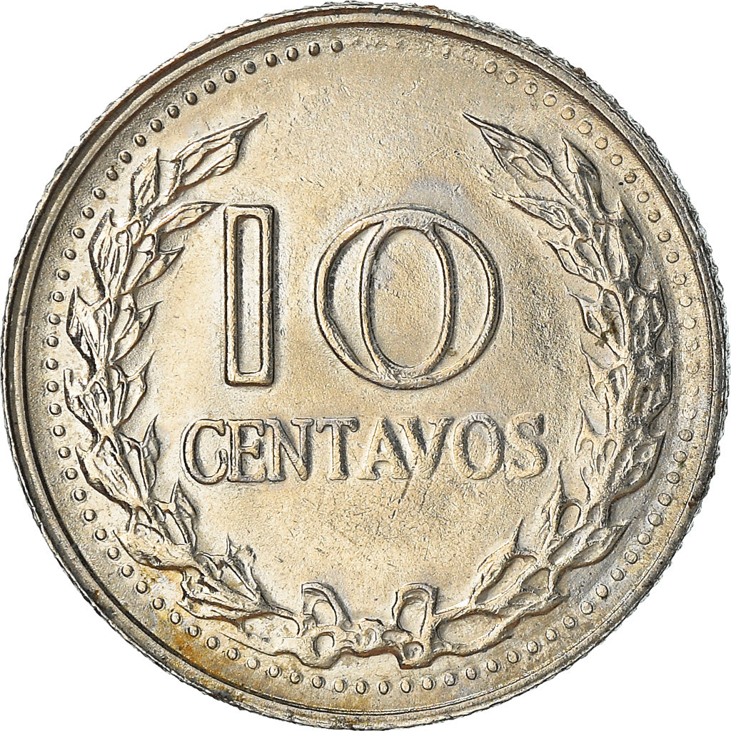 Moneda, Colombia, 10 Centavos, 1975, MBC+, Níquel recubierto de acero, KM:253
