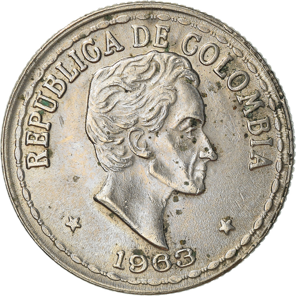 Coin, Colombia, 20 Centavos, 1963, VF(30-35), Copper-nickel, KM:215.2