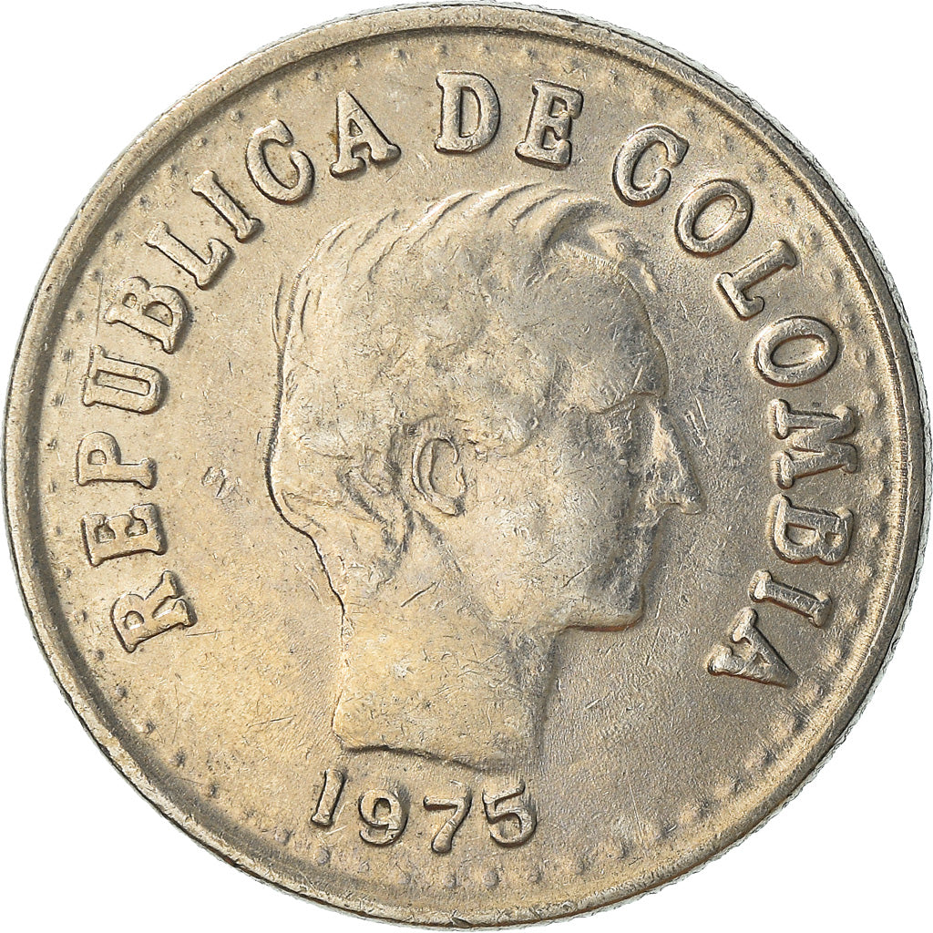 Monnaie, Colombie, 20 Centavos, 1975, TB+, Nickel Clad Steel, KM:246.1