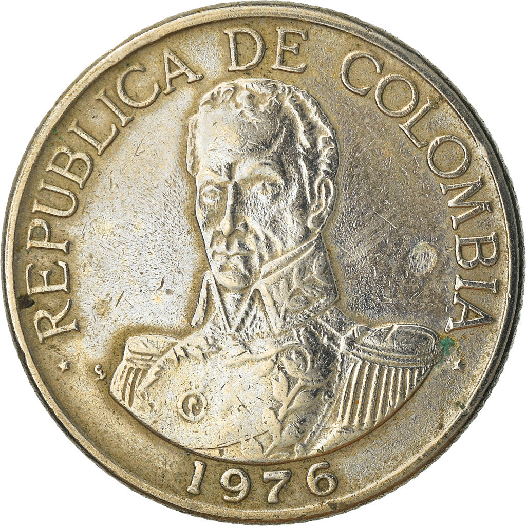 Coin, Colombia, Peso, 1976, VF(20-25), Copper-nickel, KM:258.1