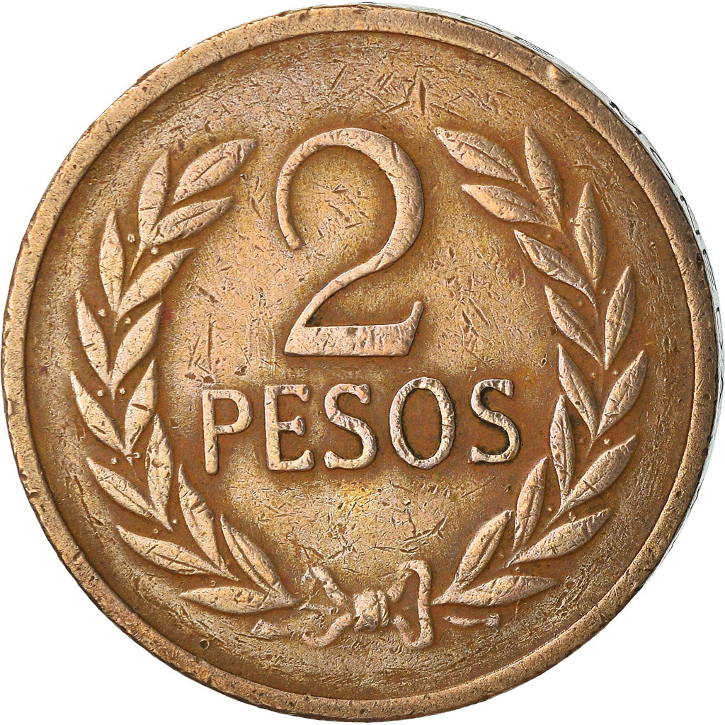 Coin, Colombia, 2 Pesos, 1977, VF(20-25), Bronze, KM:263