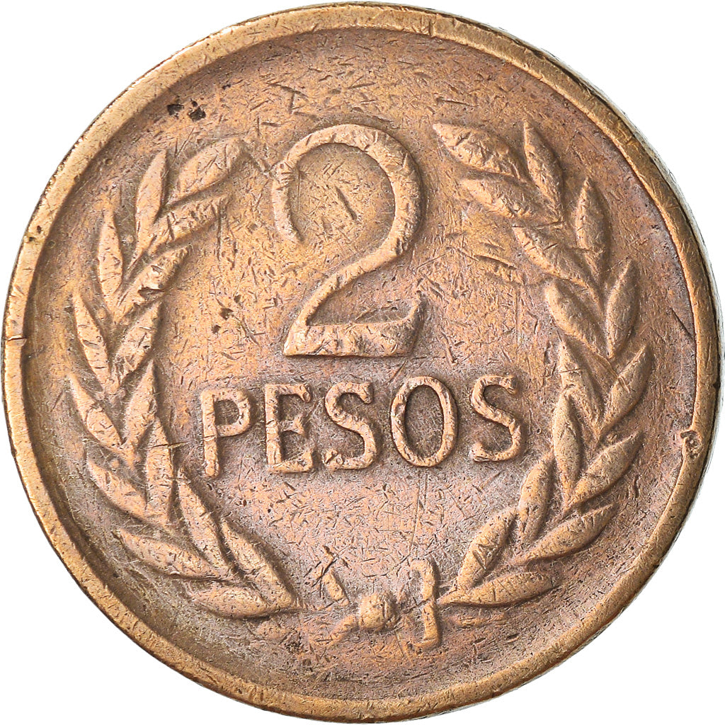 Moneta, Colombia, 2 Pesos, 1979, MB, Bronzo, KM:263