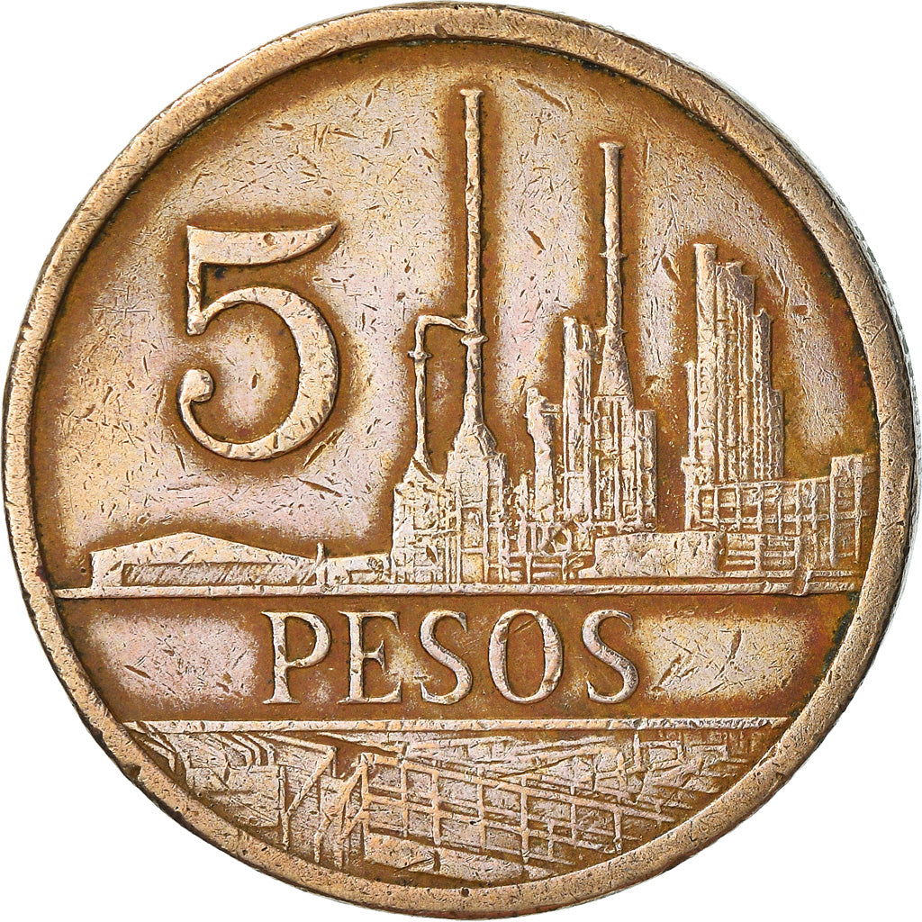 Moneta, Colombia, 5 Pesos, 1982, MB, Bronzo, KM:268