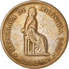 Moneda, Colombia, 5 Pesos, 1985, BC+, Bronce, KM:268