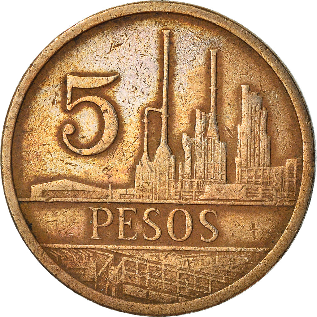 Moneda, Colombia, 5 Pesos, 1985, BC+, Bronce, KM:268