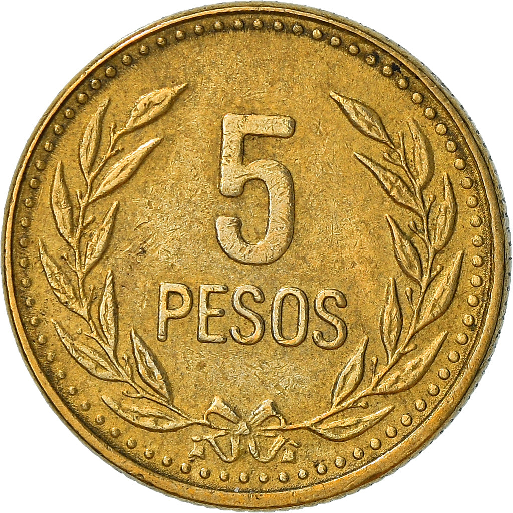 Monnaie, Colombie, 5 Pesos, 1989, TTB+, Aluminum-Bronze, KM:280