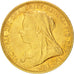 GREAT BRITAIN, Sovereign, 1894, KM #785, AU(55-58), Gold, 8.00