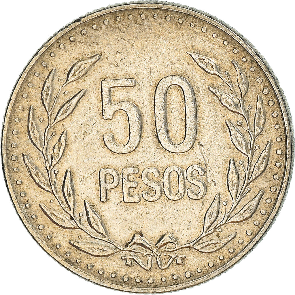 Monnaie, Colombie, 50 Pesos, 1991, TTB, Copper-Nickel-Zinc, KM:283.1